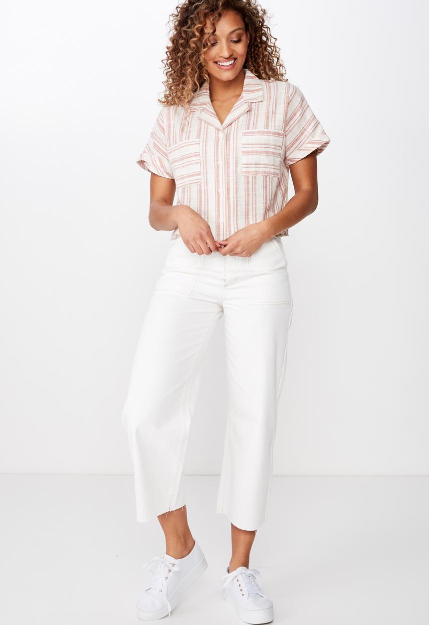 Cotton On - Erika short sleeve shirt - pink