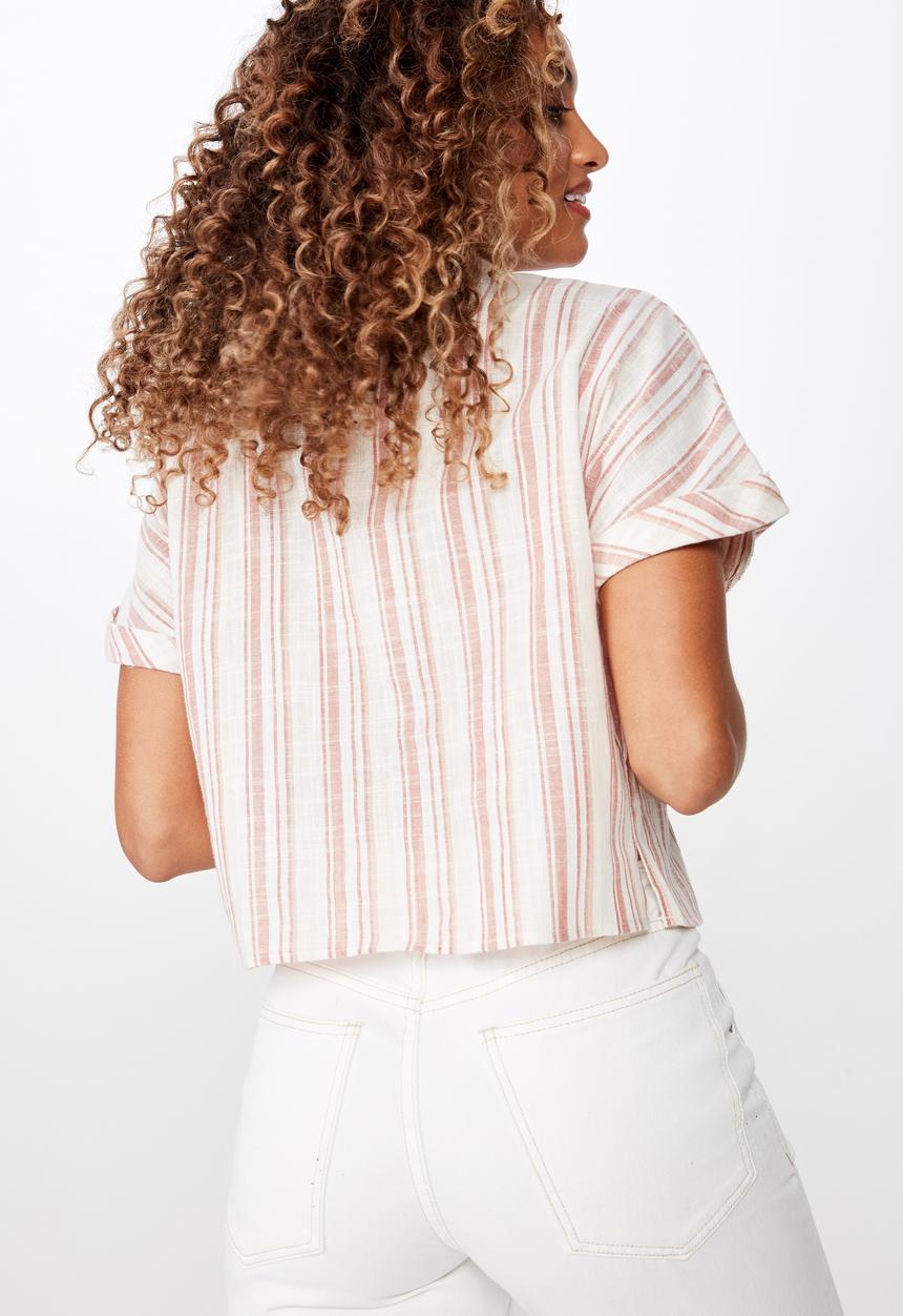 Cotton On - Erika short sleeve shirt - pink