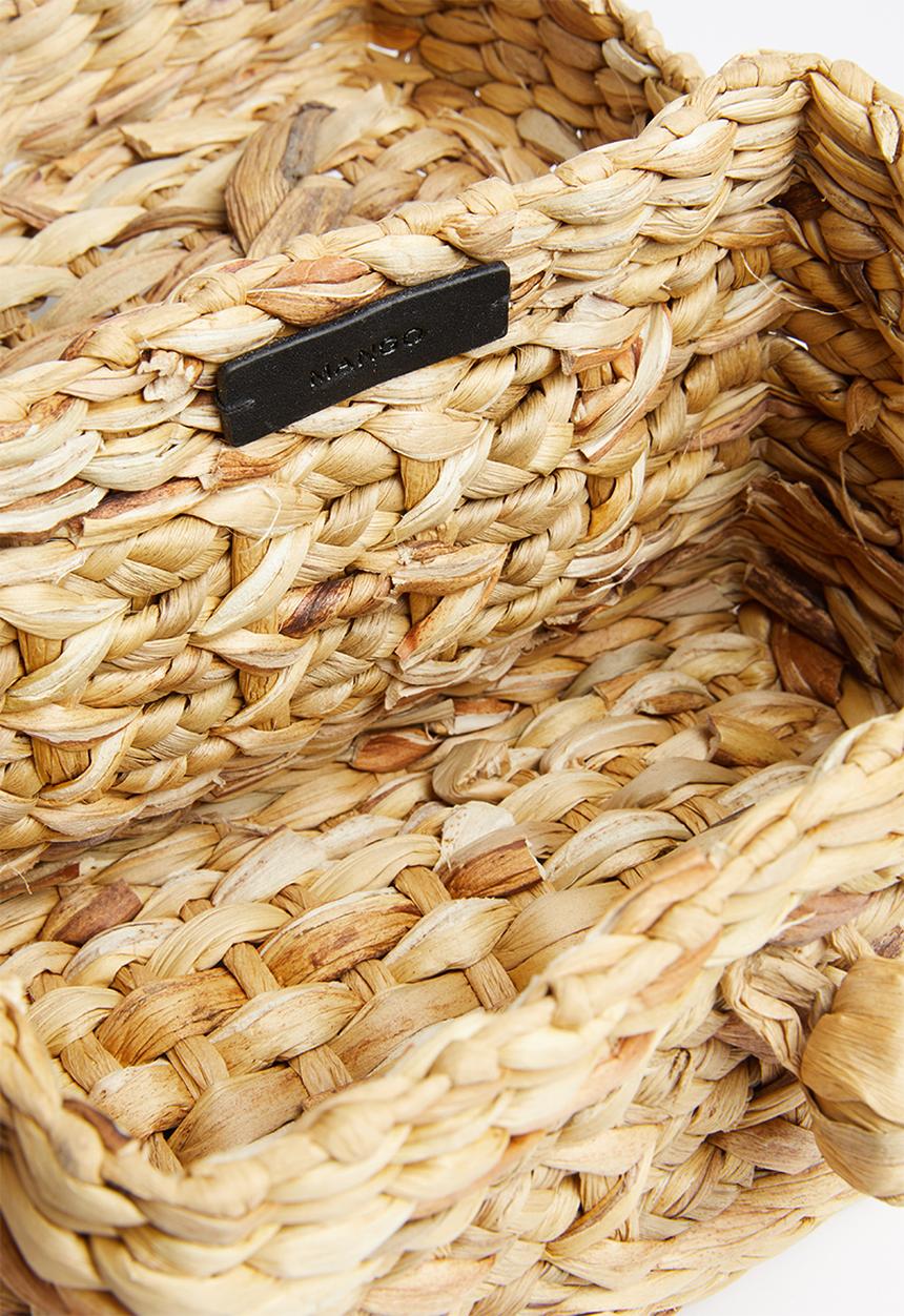 MANGO - Boxed weaved bag - beige