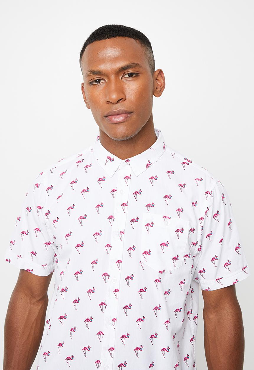 Brave Soul - Chester short sleeve shirt - white