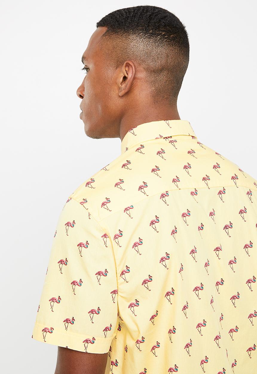 Brave Soul - Chester short sleeve shirt - yellow