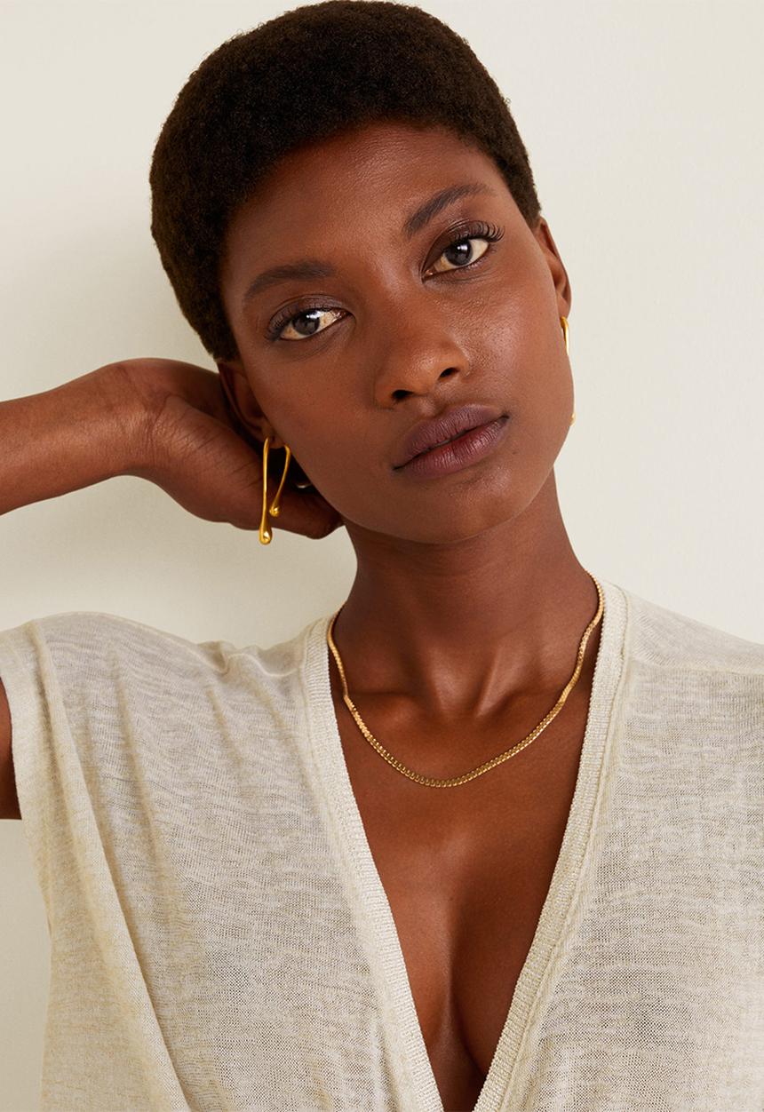 MANGO - Knot detail top - beige