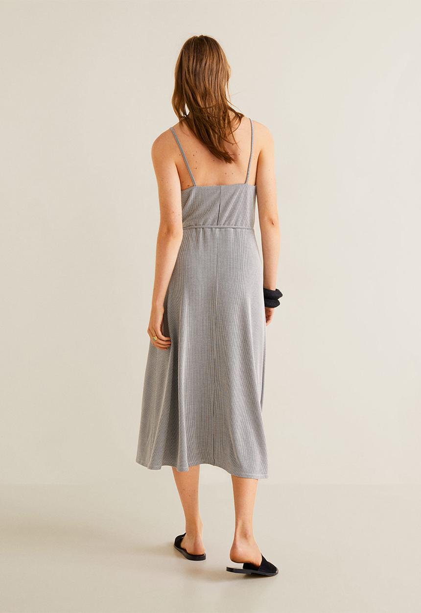 MANGO - Striped wrap dress - navy