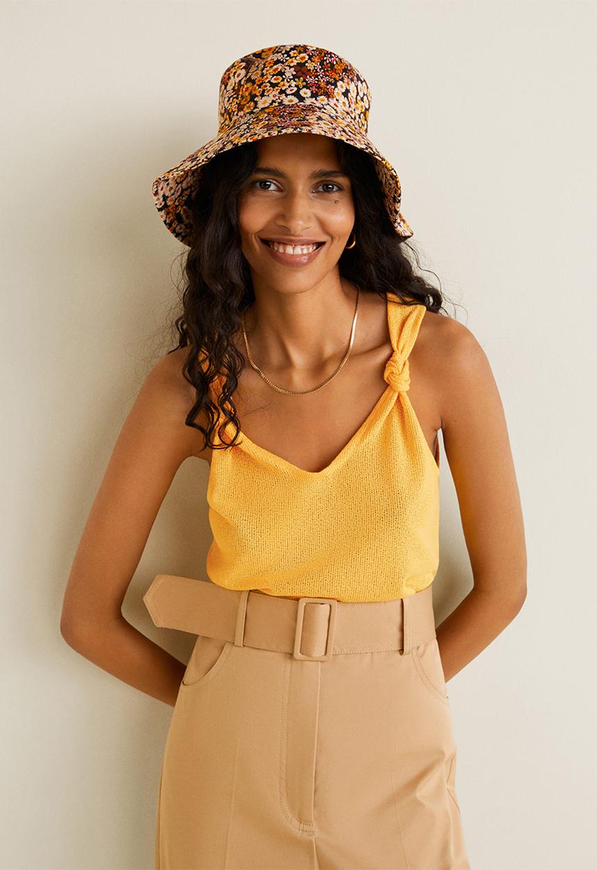 MANGO - Knotted knitted top - yellow