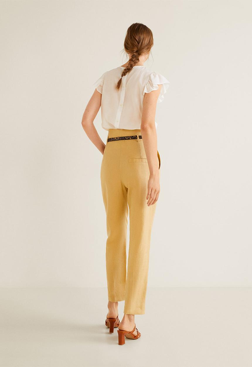 MANGO - Embroidered panel blouse - white