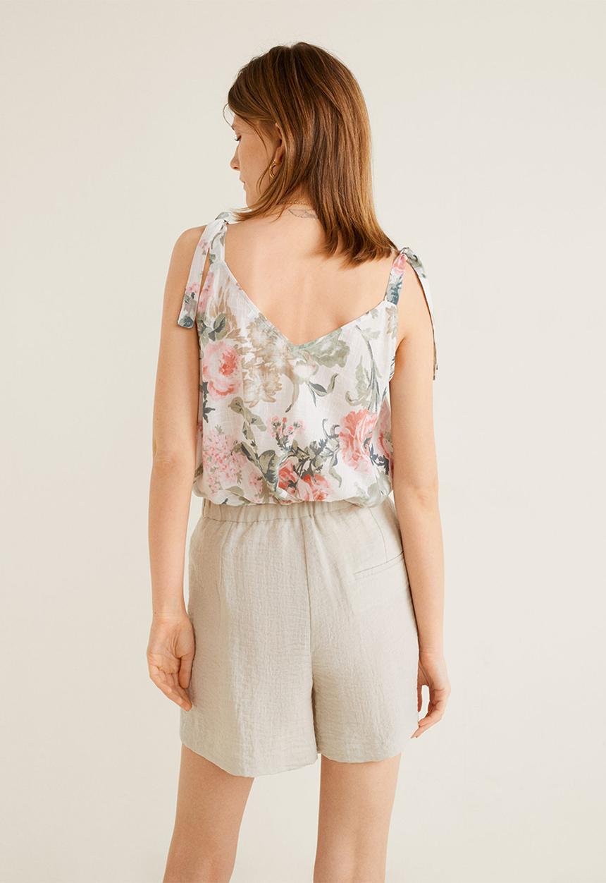 MANGO - Buttoned top with bow detail - multi