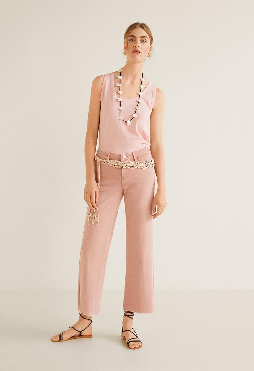 MANGO - Organic cotton basic top - pink