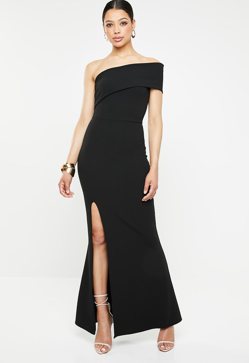 Missguided - One shoulder maxi dress - black