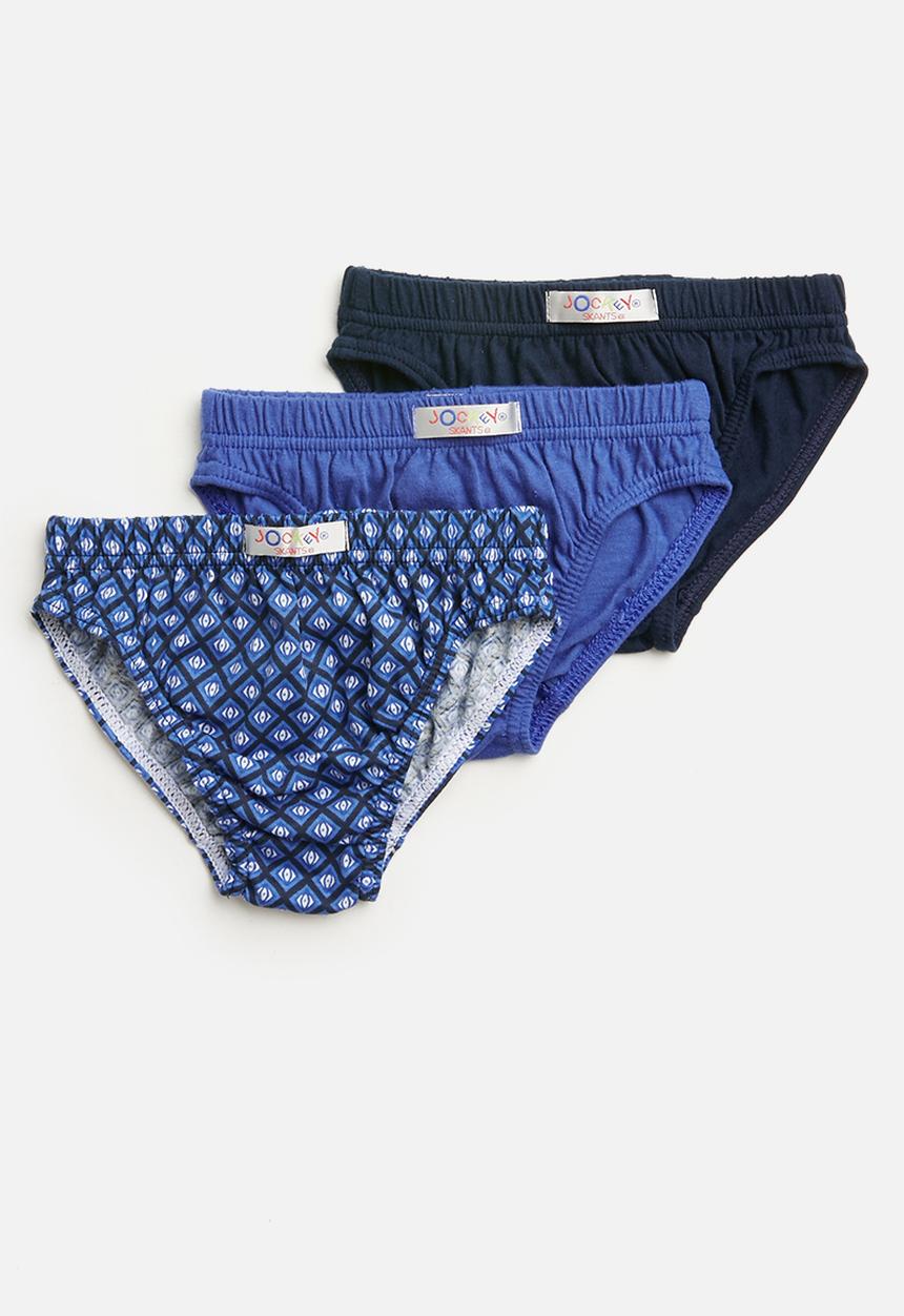 Jockey - 3 Pack plain boys jockey skants - blue