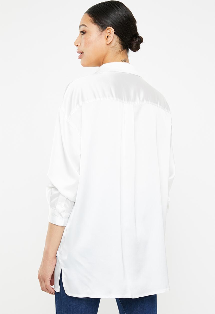 Missguided - Basic satin shirt - white