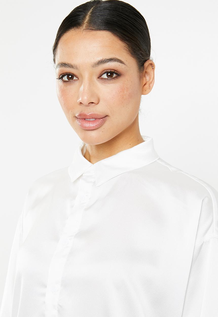 Missguided - Basic satin shirt - white