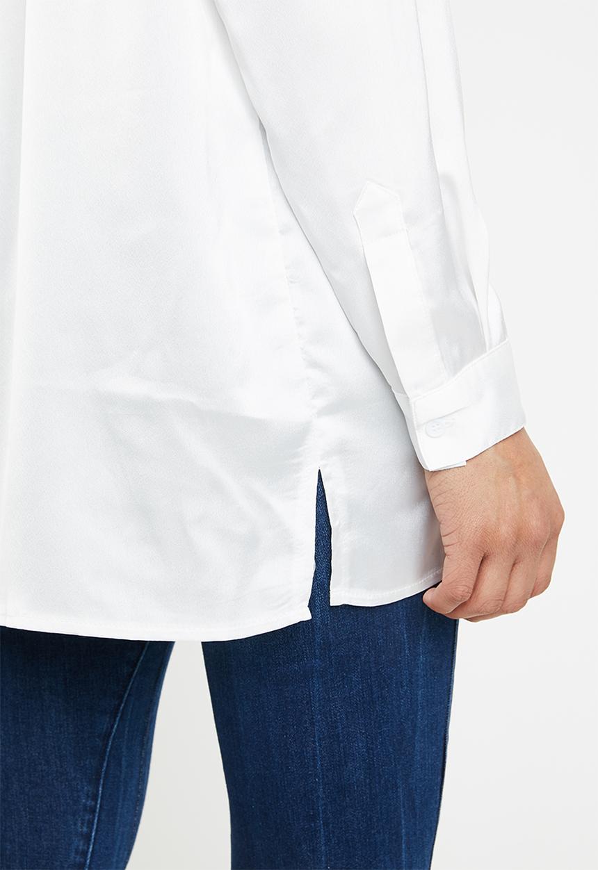 Missguided - Basic satin shirt - white