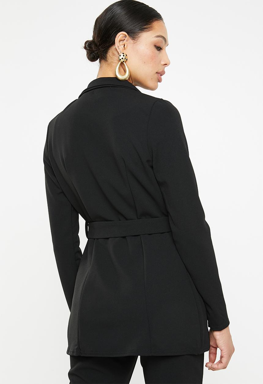 Missguided - Co-ord belted blazer - black