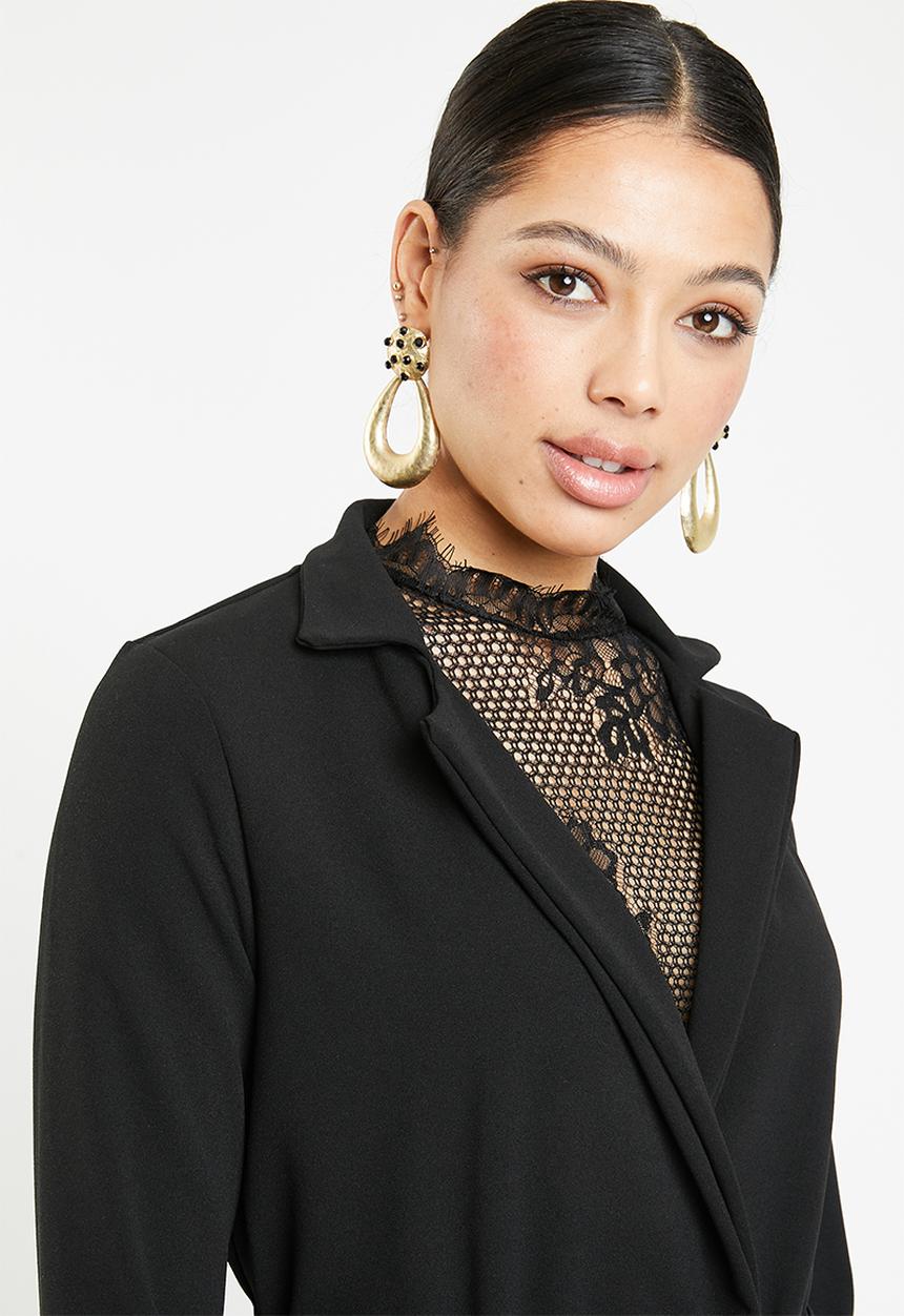 Missguided - Co-ord belted blazer - black