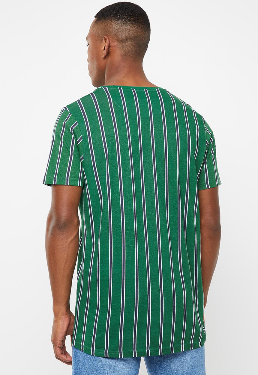 Brave Soul - Cript short sleeve stripe tee - green
