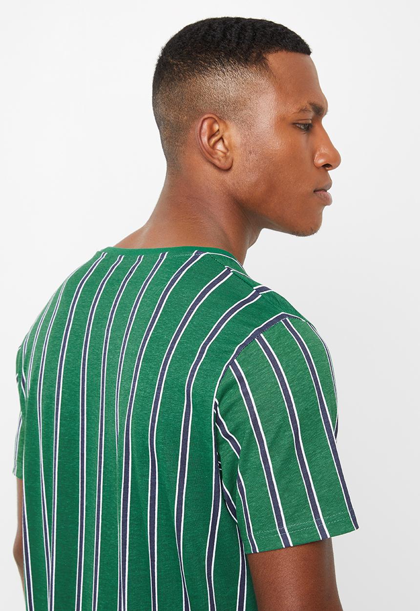 Brave Soul - Cript short sleeve stripe tee - green