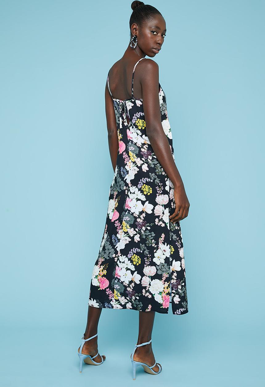 Superbalist - Tie back slip dress - black