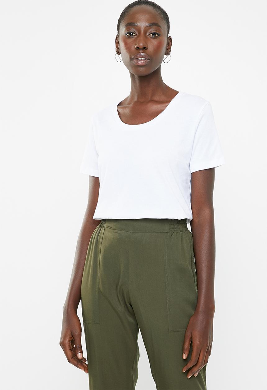 Superbalist - Scoopneck tee - white