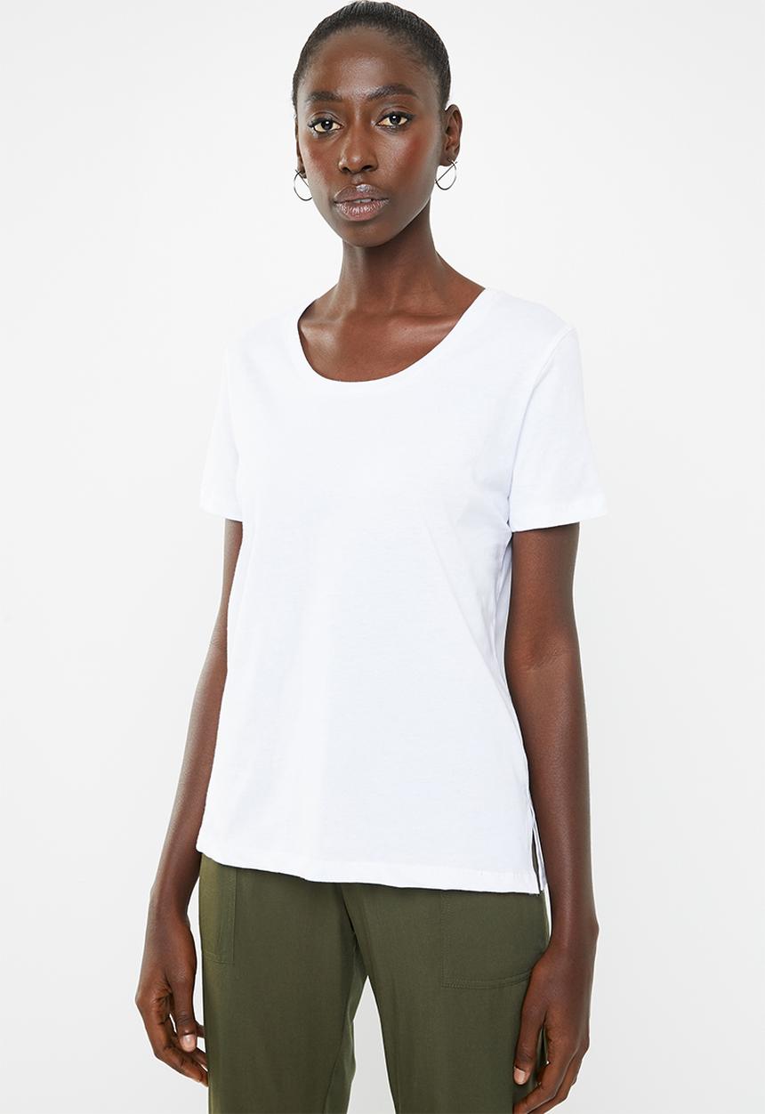 Superbalist - Scoopneck tee - white