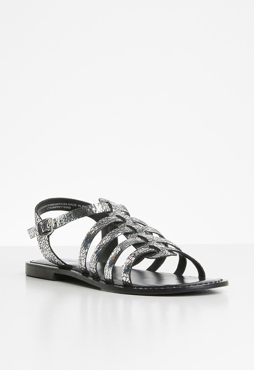 Vero Moda - Rie leather sandal - silver