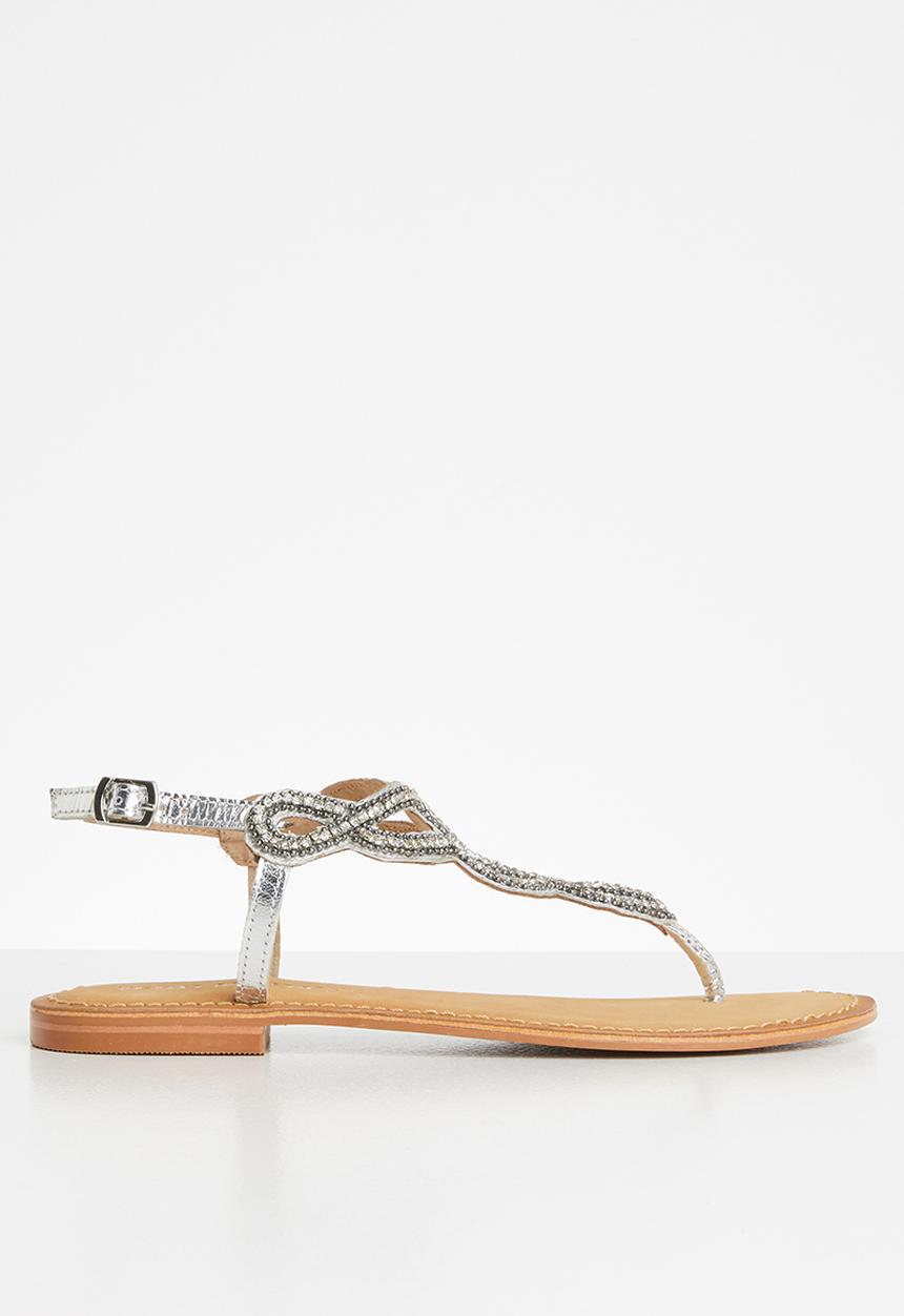 Vero Moda - Embellished T-strap sandal - silver