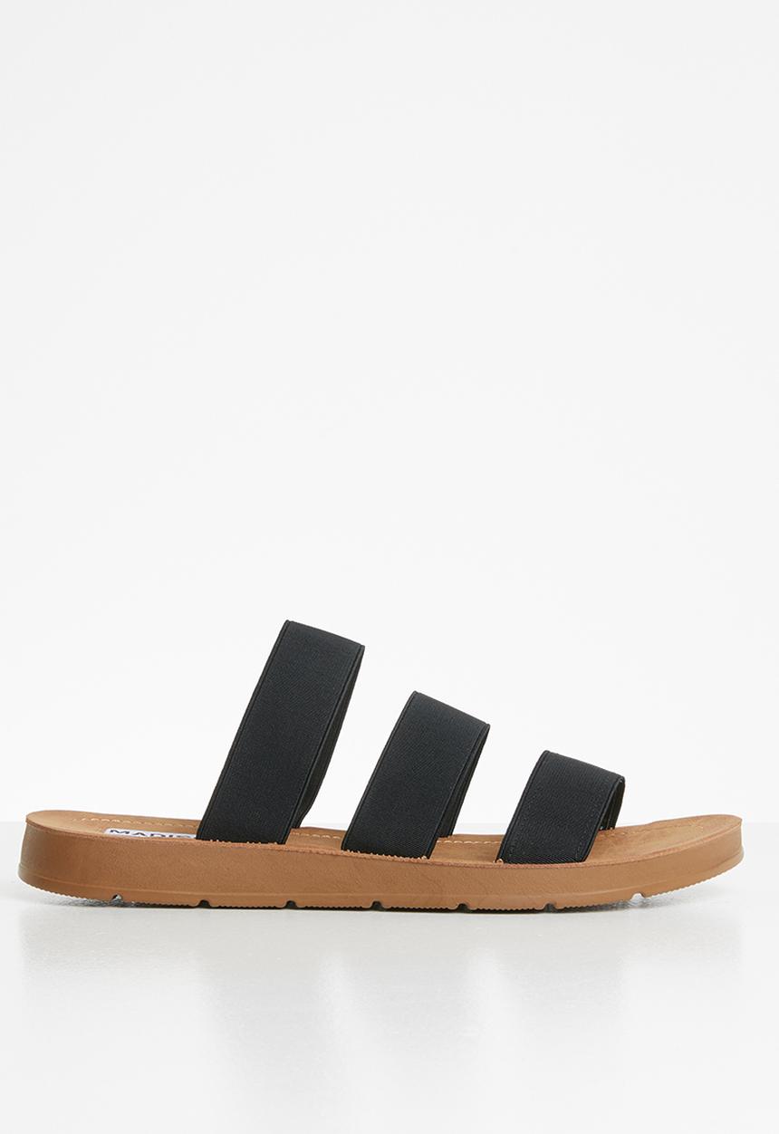 Madison® - Holly elastic triple strap sandal - black