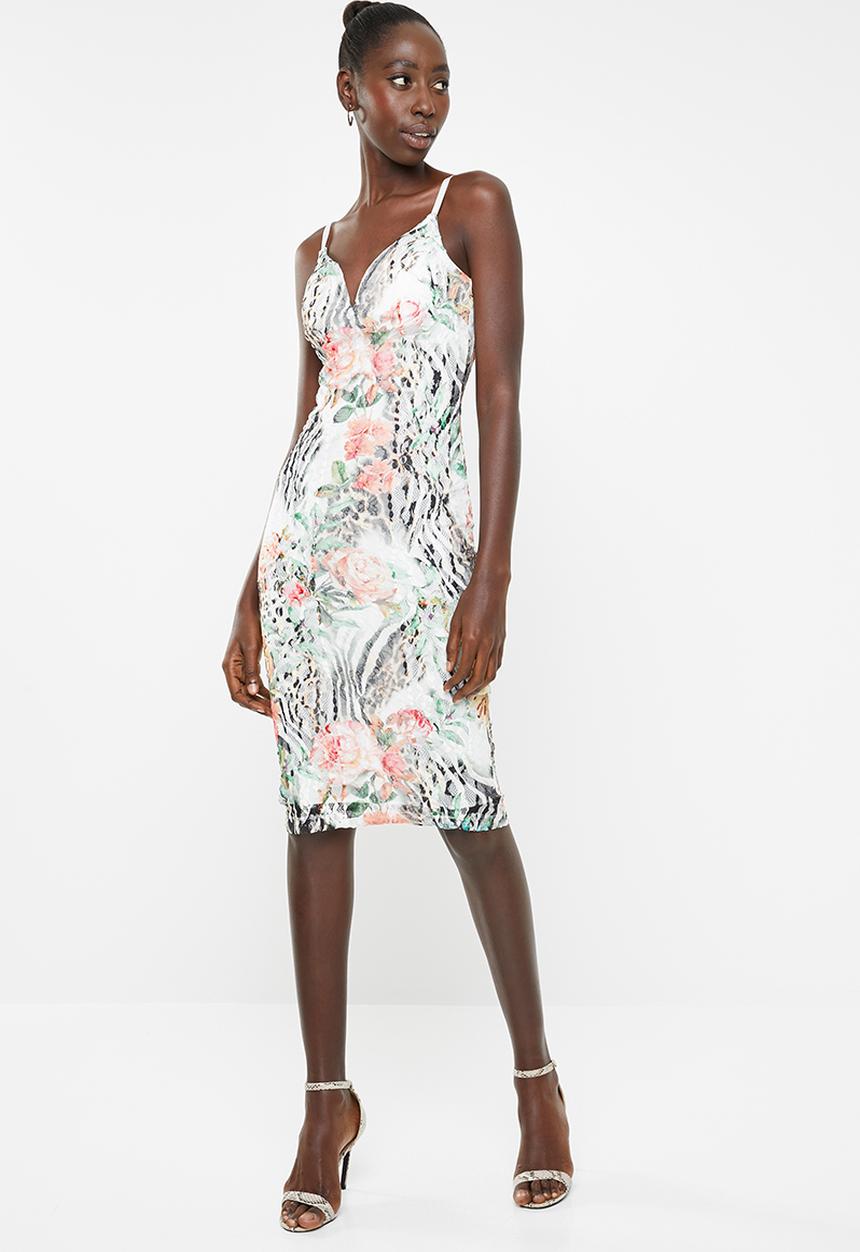SISSY BOY - Typically printed lace midi dress - white