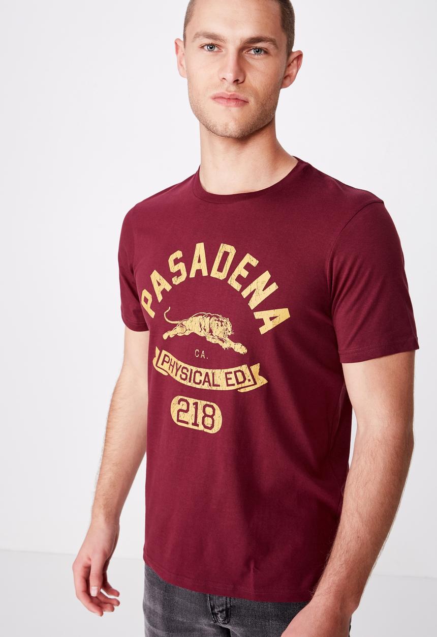 Cotton On - Tbar sport short sleeve tee - burgundy 