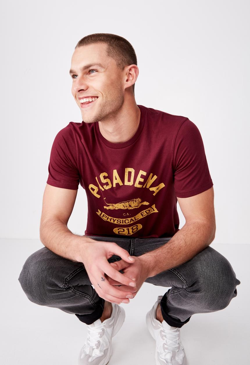 Cotton On - Tbar sport short sleeve tee - burgundy 