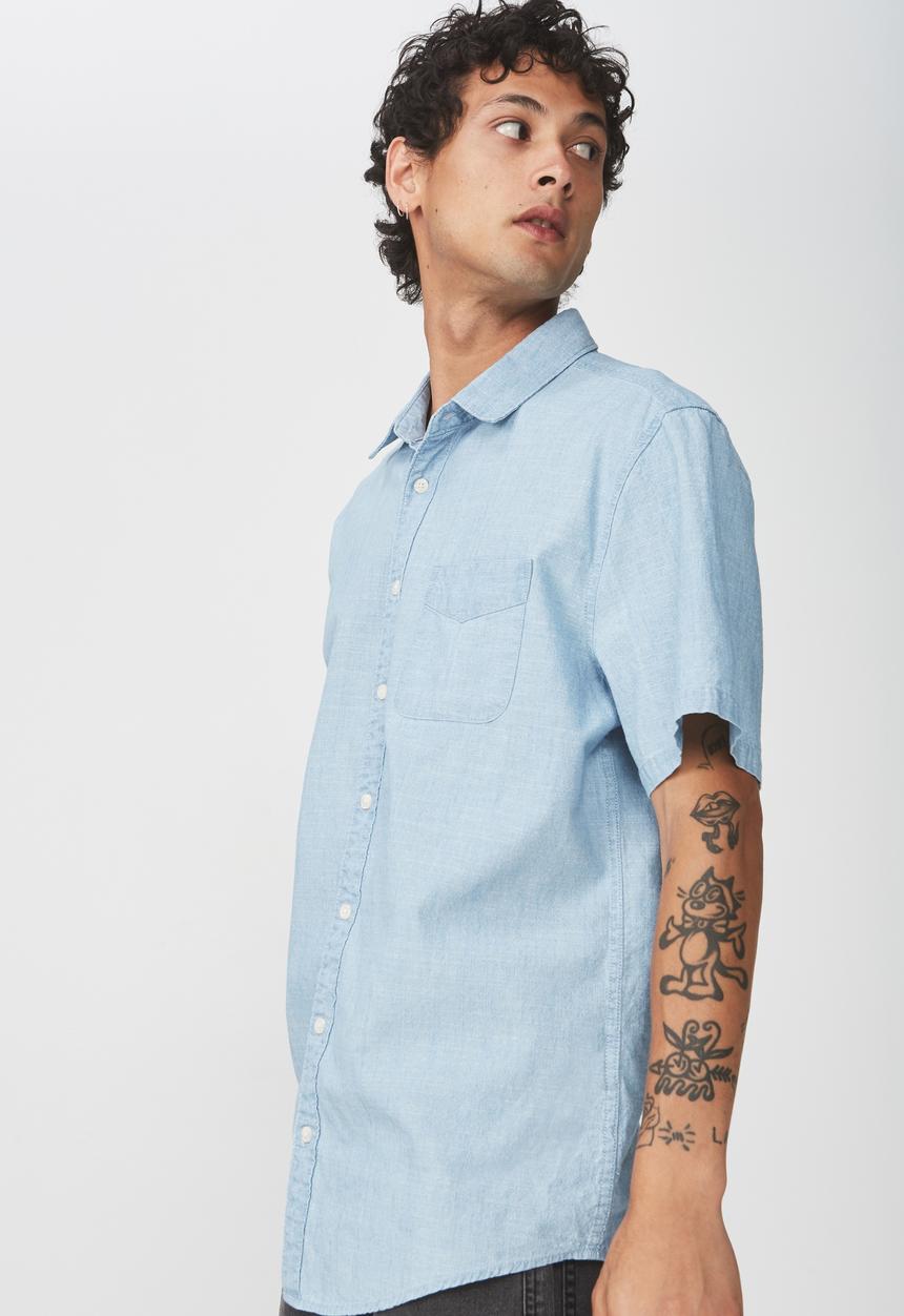 Cotton On - Vintage prep short sleeve shirt - blue