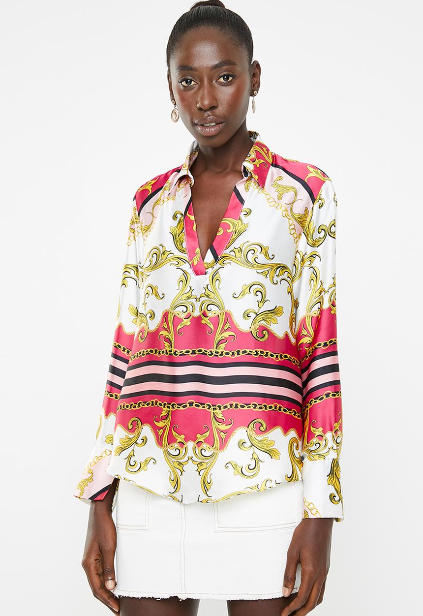 SISSY BOY - Girl boss: printed shirt with placket - multi