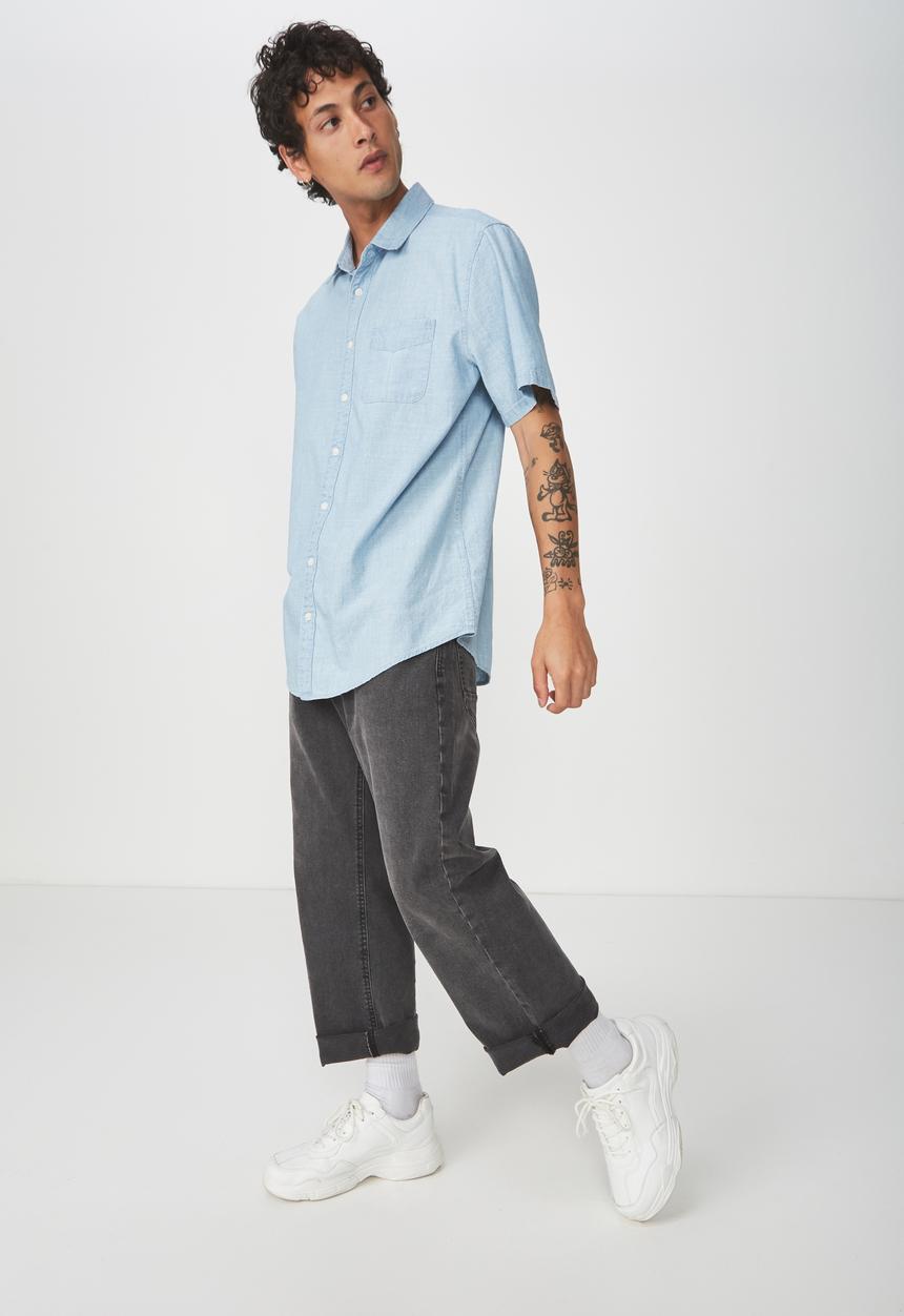 Cotton On - Vintage prep short sleeve shirt - blue