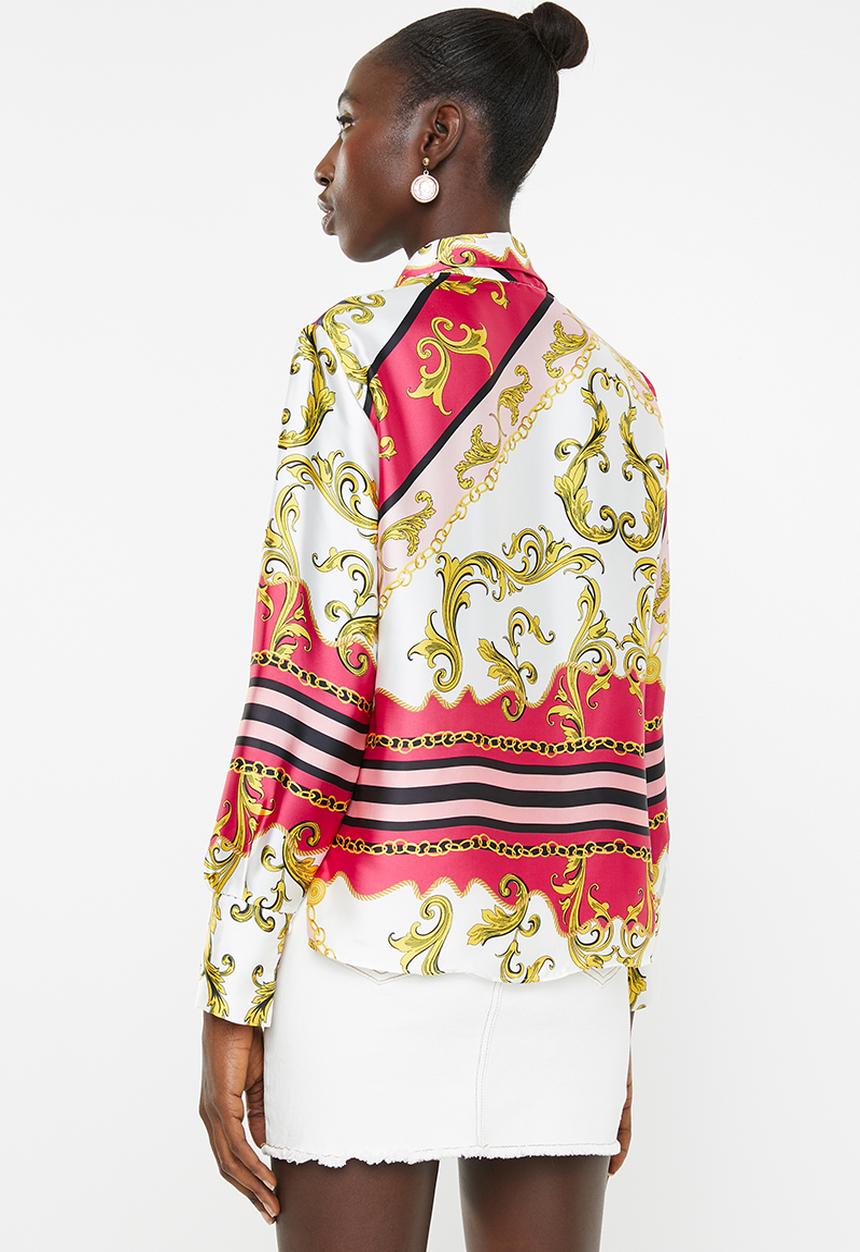 SISSY BOY - Girl boss: printed shirt with placket - multi