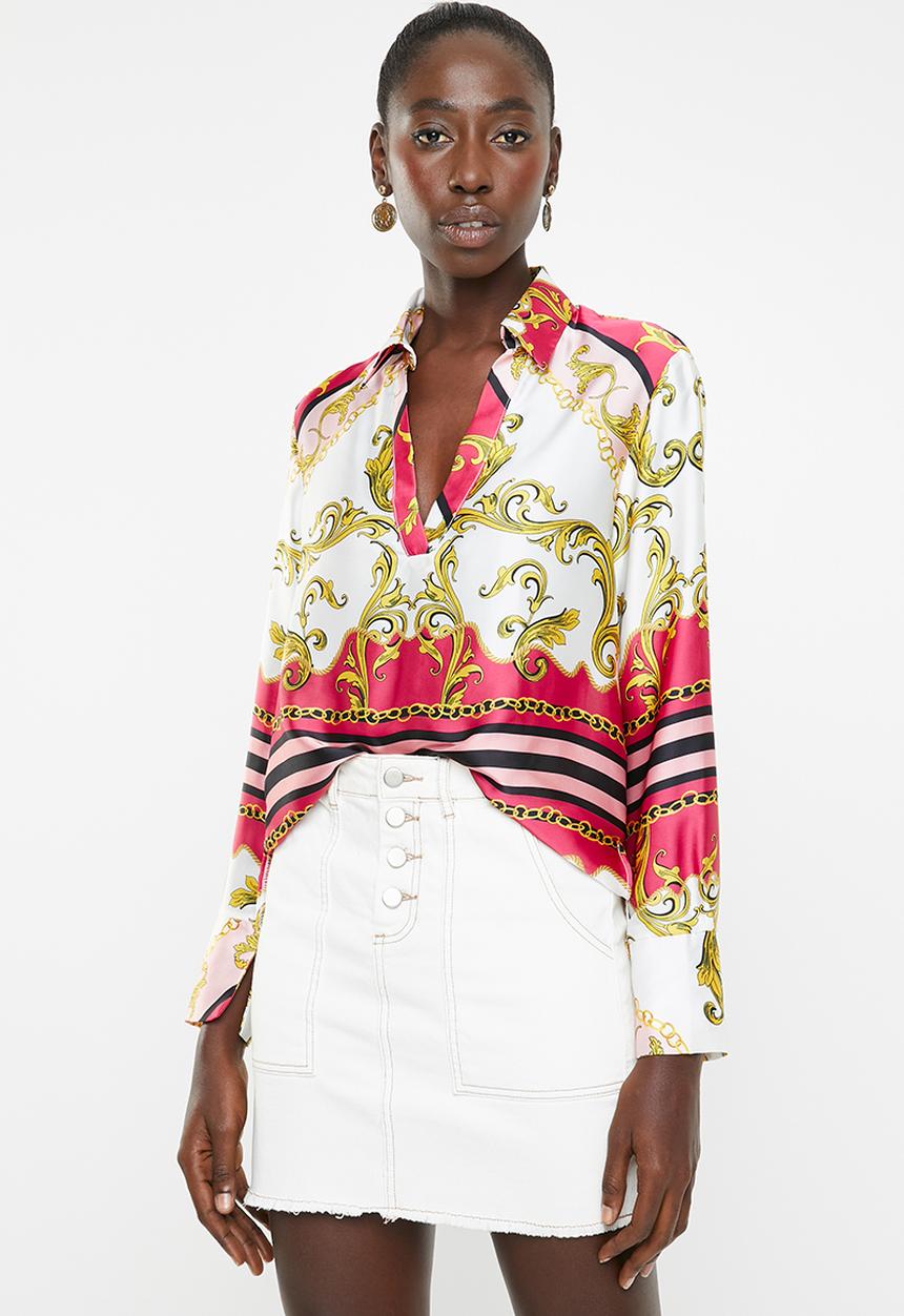 SISSY BOY - Girl boss: printed shirt with placket - multi