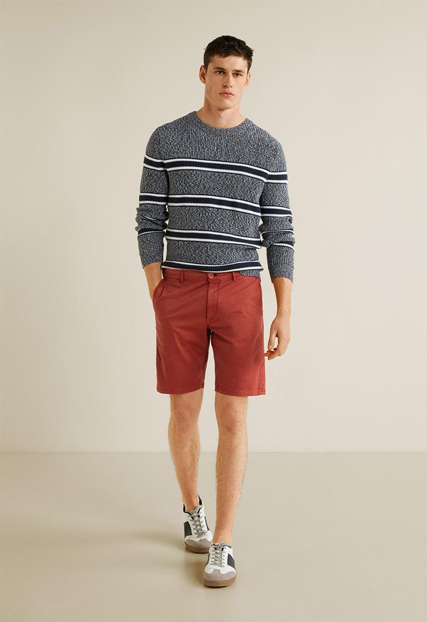 MANGO - Chino bermuda shorts - red