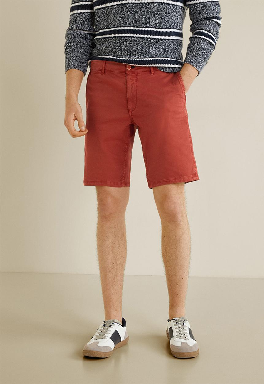 MANGO - Chino bermuda shorts - red