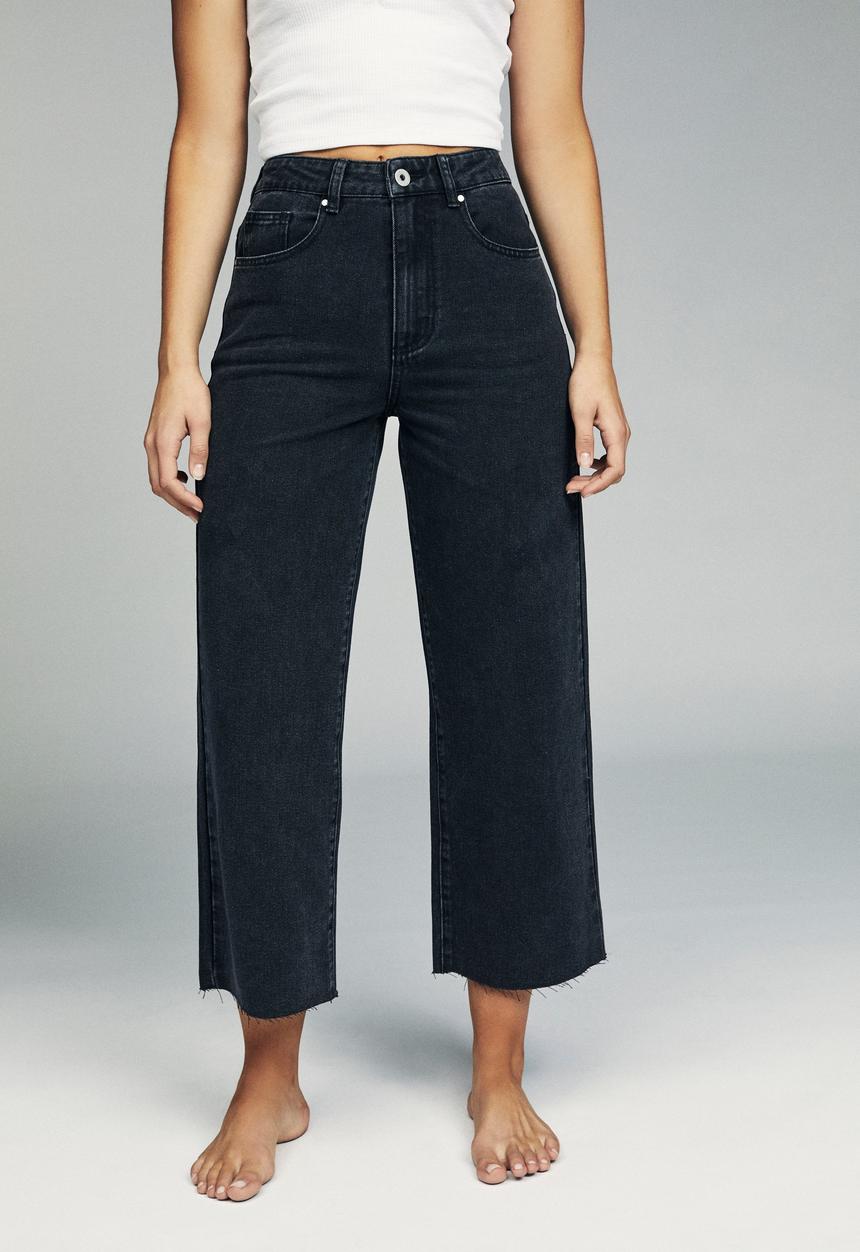 Cotton On - Wide leg jeans - black