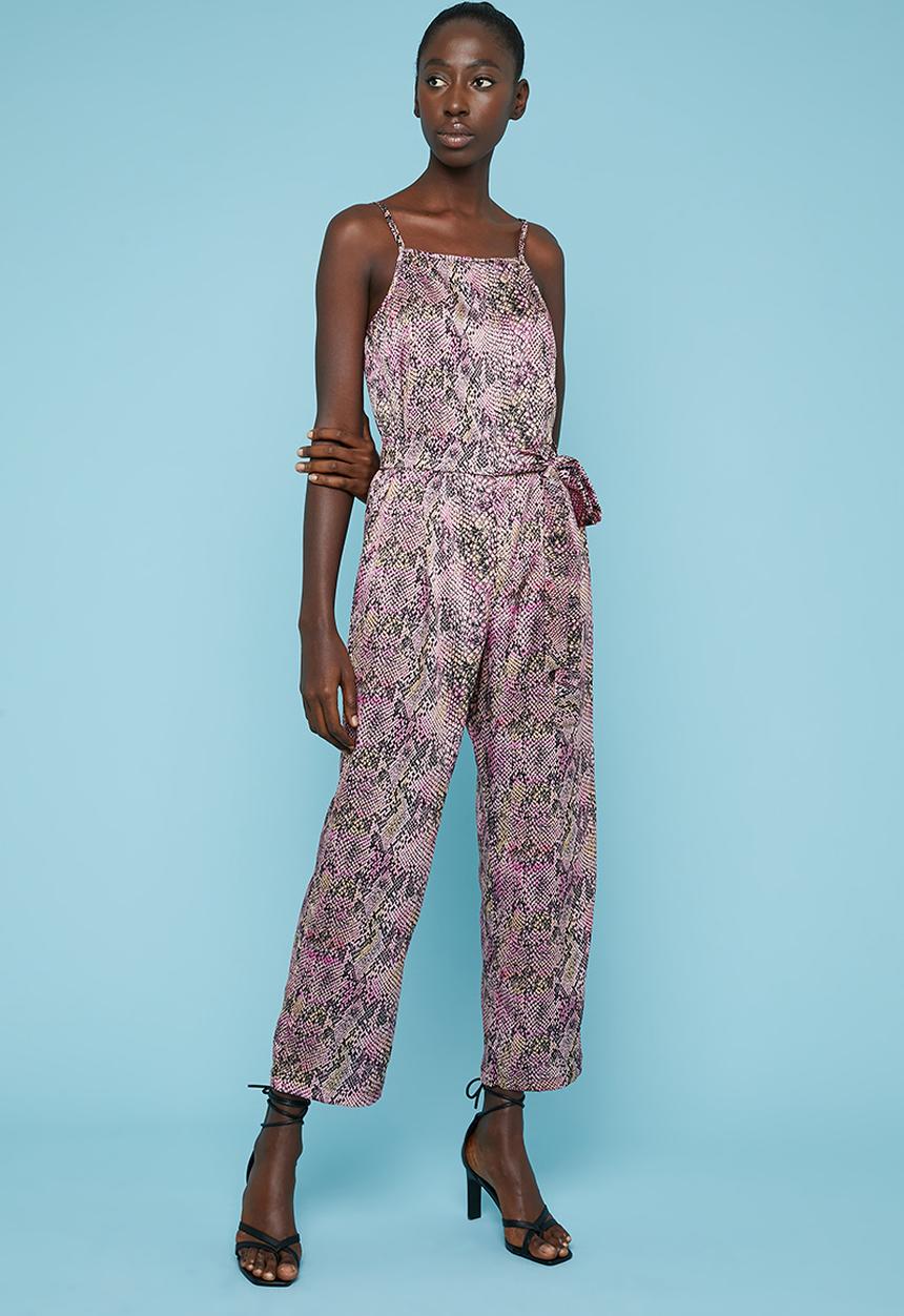 Superbalist - Printed strappy animal print jumpsuit - pink 