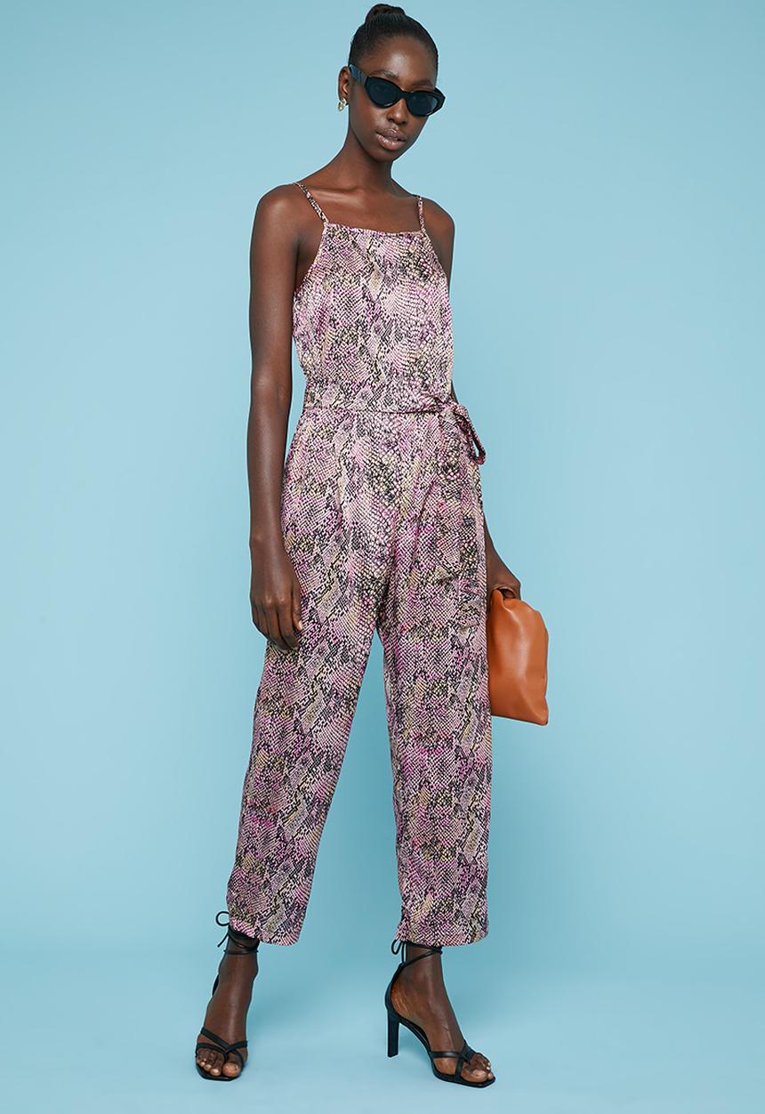 Superbalist - Printed strappy animal print jumpsuit - pink 