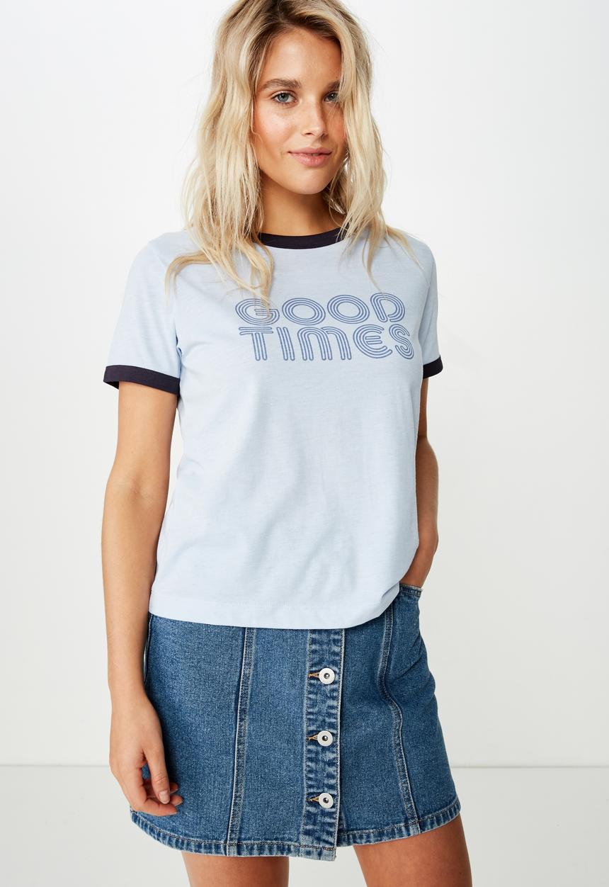 Cotton On - Tbar Remi graphic good times - blue