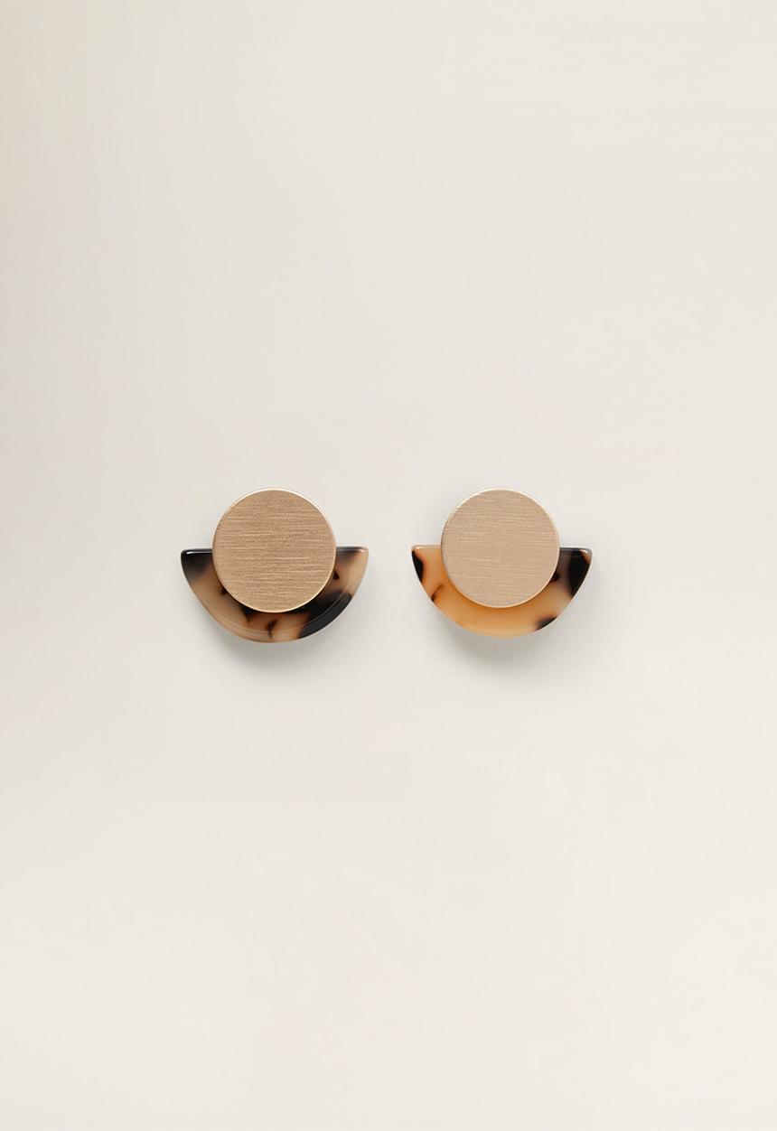 MANGO - Tortoiseshell earrings - brown