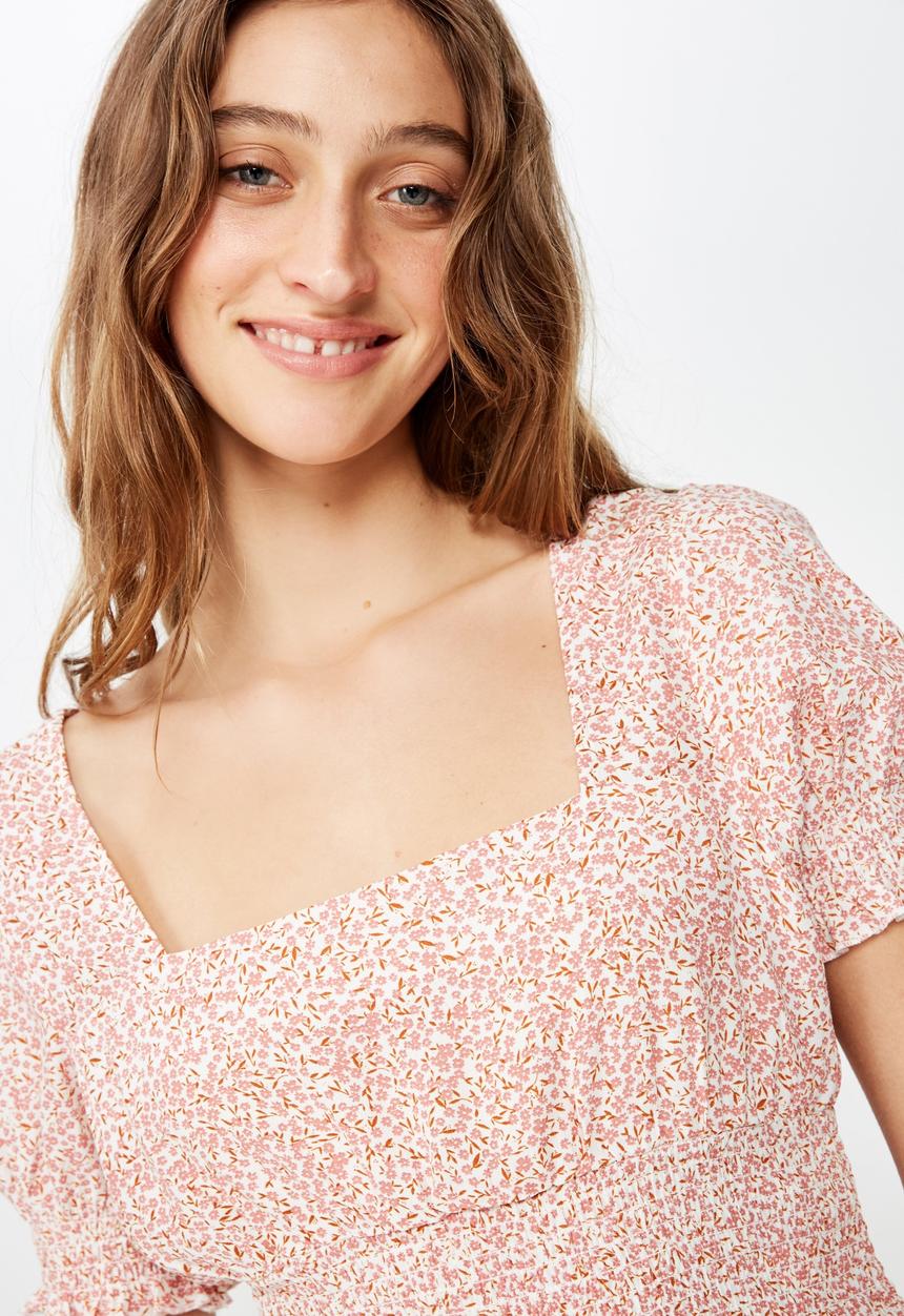 Cotton On - Jodie prairie shirre - pink 