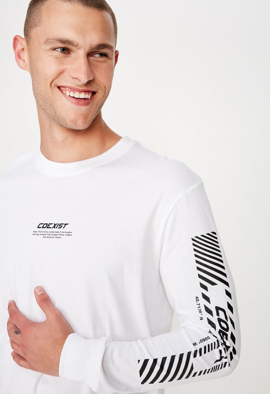 Cotton On - Tbar long sleeve tee - white