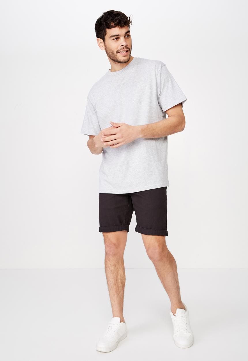 Cotton On - Washed chino short - black