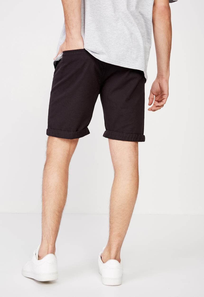 Cotton On - Washed chino short - black