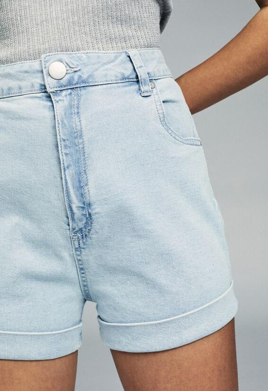 Cotton On - High rise classic stretch denim short - blue