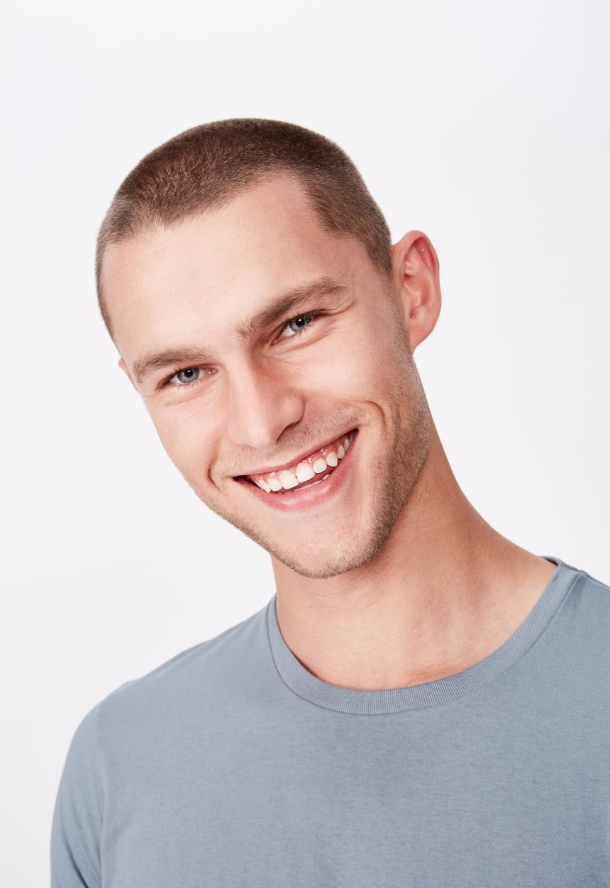 Cotton On - Essential longline curved hem tee - blue