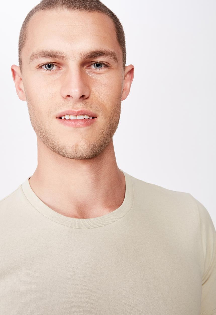 Cotton On - Essential longline curved hem tee - beige