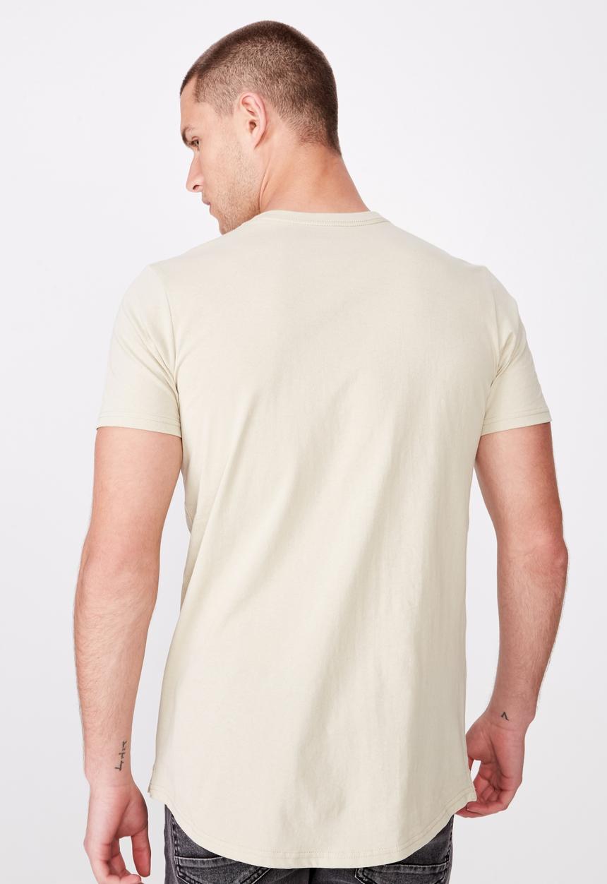 Cotton On - Essential longline curved hem tee - beige