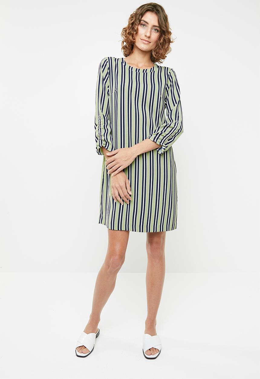 ONLY - Stripe tie sleeve dress - multi